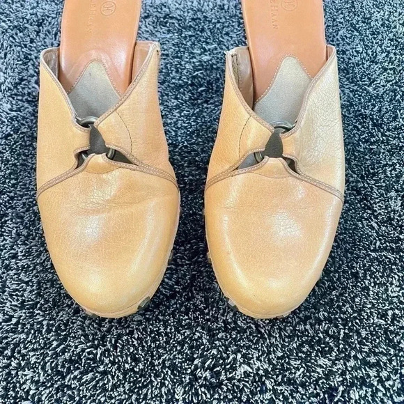 Cole Haan Women’s Keena Platform Clog Tan Leather Wedge Heel SZ 9.5 - Picture 2 of 7